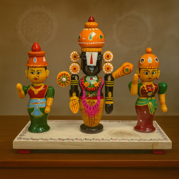 Handcrafted Etikoppaka Wooden Alamelu Balaji Set