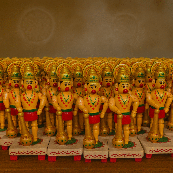 Handcrafted Etikoppaka Wooden Lord Hanuman Figurine