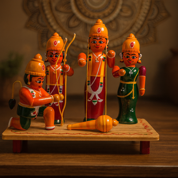 Handcrafted Etikoppaka Wooden  Ram Pattabhishekam Set Special
