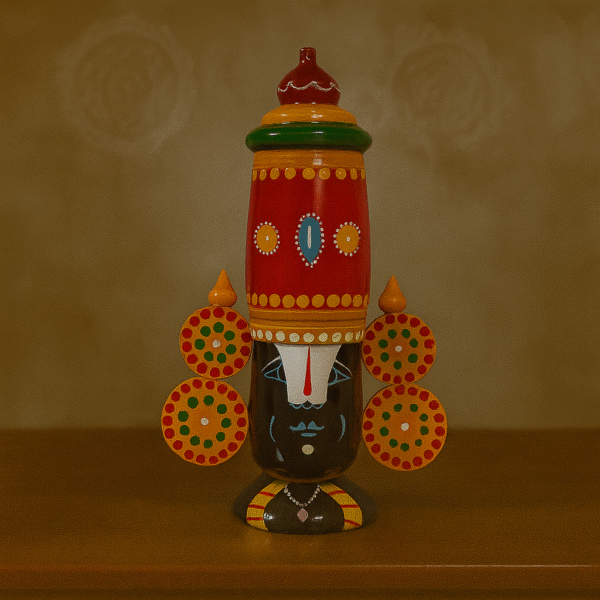 Handcrafted Etikoppaka Wooden Balaji Head Idol