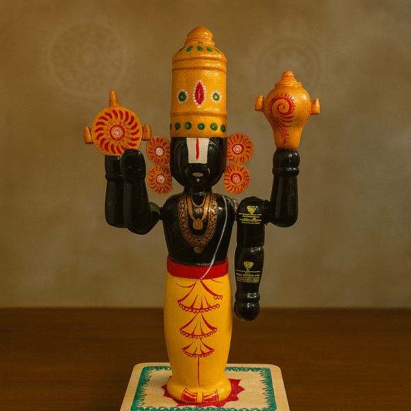 Handcrafted Etikoppaka Wooden Lord Balaji Figurine (Small)